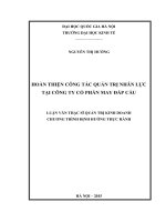 Hoàn thiện công tác quản trị nhân lực tại công ty cổ phần may đáp cầu 