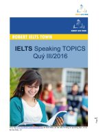 IELTS speaking TOPICS QUÝ III 2016