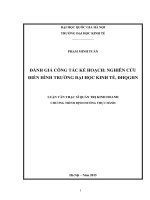 Đánh giá công tác kế hoạch nghiên cứu điển hình trường đại học kinh tế, ĐHQGHN 