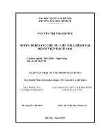 Hoàn thiện cơ chế tự chủ tài chính tại bệnh viện bạch mai 