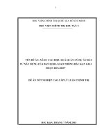 Đề án nâng cao hiệu quả quản l‎ý dự án đầu tư xây dựng của ban QLDA giao thông Bắc Kạn giai đoạn 2015  2020