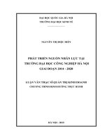 Phát triển nguồn nhân lực tại trường đại học công nghiệp hà nội giai đoạn 2014 2020 