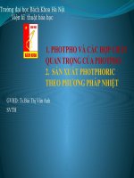 Photpho và các hợp chất quan trọng của photpho