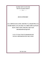 Các chính sách lương thưởng và ảnh hưởng của nó đến động cơ làm việc của nhân viên tại ngân hàng TMCP công thương việt nam chi nhánh ngô quyền 