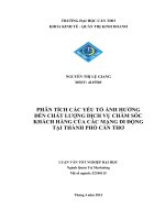 phân tích các yếu tố ảnh hưởng đến chất lượng dịch vụ chăm sóc khách hàng của các mạng di động tại thành phố cần thơ 