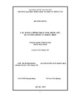 Các đảng chính trị ở anh, pháp, mỹ, sự tương đồng và khác biệt luận văn ths  khoa học 