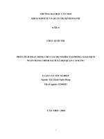 phân tích hoạt động cho vay hộ nghèo tại phòng giao dịch ngân hàng chính sách xã hội quận cái răng