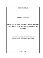 Công tác tạo động lực cho người lao động tại công ty TNHH MTV đầu tư và xây dựng VINASHIN 