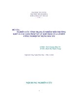Nghiên cứu tình trạng ô nhiễm môi trường khí và các giải pháp xử lý khí thải của lò đốt công nghiệp sử dụng dầu FO