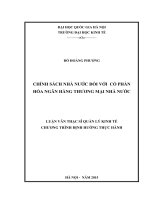 Chính sách nhà nước đối với cổ phần hóa ngân hàng thương mại nhà nước 