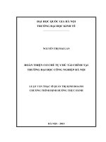 Hoàn thiện cơ chế tự chủ tài chính tại trường đại học công nghiệp hà nội 