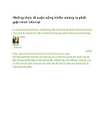 Những thực tế cuộc sống khiến chúng ta phải giật mình nhìn lại