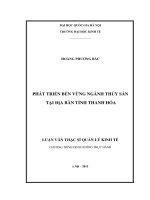 Phát triển bền vững ngành thủy sản tại địa bàn tỉnh thanh hóa 