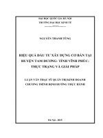 Hiệu quả đầu tư xây dựng cơ bản tại huyện tam dương   tỉnh vĩnh phúc thực trạng và giải pháp 