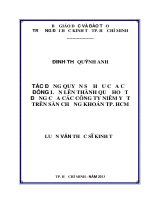 Luận văn thạc sĩ tác động quyền sở hữu của cổ đông lớn lên thành quả hoạt động của các công ty niêm yết trên sàn chứng khoán TP HCM 