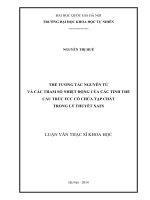 Thế tương tác nguyên tử và các tham số nhiệt động của các tinh thể cấu trúc FCC có chứa tạp chất trong lý thuyết XAFS 
