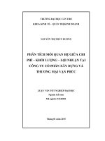 phân tích mối quan hệ giữa chi phí – khối lượng – lợi nhuận tại công ty cổ phần xây dựng và thương mại vạn phúc