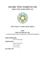 Báo cáo phân tích thiết kế quản lý hệ thống thư viện  