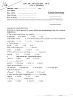 Đề thi ngoại ngữ ôn thi công chức nhà nước