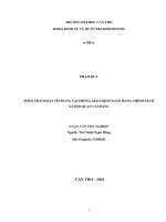 phân tích hoạt tín dụng tại phòng giao dịch ngân hàng chính sách xã hội quận cái răng 