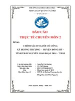 CHÍNH SÁCH NGƯỜI CÓ CÔNG XÃ HUỐNG THƯỢNG –  HUYỆN ĐỒNG HỶ  TỈNH THÁI NGUYÊN GIAI ĐOẠN 2014 – 72015