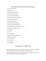 Tiếng anh cơ bản dành cho người đi du lịch