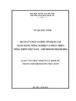 Quản lý chất lượng tín dụng tại ngân hàng nông nghiệp và phát triển nông thôn việt nam   chi nhánh thanh hóa 