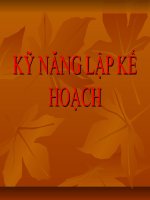 KỸ NĂNG LẬP KẾ HOẠCH