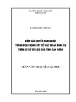 Bảo đảm quyền con người trong hoạt động xét xử các vụ án hình sự (trên cơ sở số liệu của tỉnh đắk nông) 