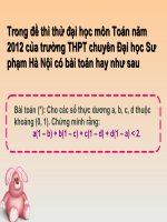 Sử dụng tính chất hình học để giải một số bài toán đại số