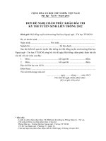 Đơn Phúc khảo THPT QG