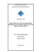 phân tích các yếu tố ảnh hưởng đến khả năng chuyển nhà cung cấp dịch vụ ngân hàng 