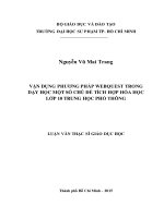 VẬN DỤNG PHƯƠNG PHÁP WEBQUEST TRONG dạy học 1số CHỦ đề TÍCH hợp hóa học 10 THPT