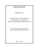 Sử dụng quyền lực trong điều hành của nhà nước quản lý cấp trung tại công ty TNHH microsoft mobile việt nam 