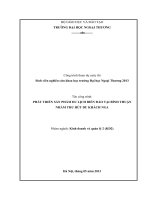 phát triển sản phẩm du lịch biển đảo tại bình thuận nhằm thu hút khách nga