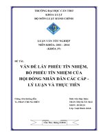 Vấn đề lấy phiếu tín nhiệm bỏ phiếu tín nhiệm của HĐND các cấp