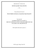 vận động hành lang tại mỹ và một số vấn đề đặt ra cho các doanh nghiệp việt nam xuất khẩu sang thị trường mỹ