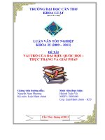 Vai trò của đại biểu quốc hội thực trạng và giải pháp