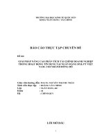 Luận văn giải pháp nâng cao phân tích tài chính doanh nghiệp trong hoạt động tín dụng tại ngân hàng NHĐTPT (BIDV) việt nam chi nhánh đông đô 