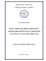 HOÀN THIỆN HỆ THỐNG KIỂM SOÁT NỘI BỘ THEO HƯỚNG QUẢN TRỊ RỦI DO TẠI  CÔNG TY XĂNG DẦU ĐỒNG NAI