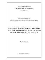 vận dụng mô hình lực hấp dẫn để phân tích, đánh giá và đề ra giải pháp cho tình hình thương mại việt nam