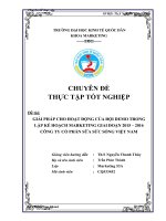 GIẢI PHÁP CHO HOẠT ĐỘNG của đội DEMO TRONG lập kế HOẠCH MARKETING GIAI đoạn 2015 – 2016 CÔNG TY cổ PHẦN sữa sức SỐNG VIỆT NAM 