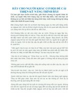 HÃY CHO NGƯỜI KHÁC cơ hội để cải THIỆN kỹ NĂNG TRÌNH bày 