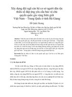 Xây dựng đội ngũ cán bộ cơ sở người dân tộc thiểu số đáp ứng yêu cầu bảo vệ chủ quyền quốc gia vùng biên giới việt nam – trung quốc ở tỉnh hà giang 