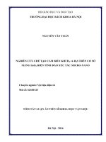 Nghiên cứu chế tạo cảm biến khí H2 và H2S trên cơ sở màng SnO2 biến tính đảo xúc tác micro-nano (TT)