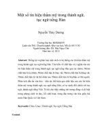 Một số tín hiệu thẩm mỹ trong thành ngữ, tục ngữ tiếng hàn 