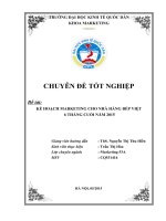 Kế hoạch marketing cho nhà hàng bếp việt 6 tháng cuối năm 2015 