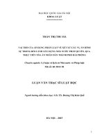 Vai trò của áp dụng pháp luật về xét xử các vụ án hình sự trong bối cảnh xây dựng nhà nước pháp quyền, qua thực tiễn tòa án nhân dân thành phố hải phòng 
