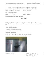 BÁO cáo THÍ NGHIỆM môn CÔNG NGHỆ xử lý vật LIỆU 