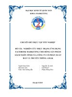 NGHIÊN cứu THỰC TRẠNG ỨNG DỤNG FACEBOOK MARKETING CHO DÒNG SẢN PHẨM SÁCH NGÔN TÌNH của CÔNG TY cổ PHẦN XUẤT bản và TRUYỀN THÔNG AMAK 